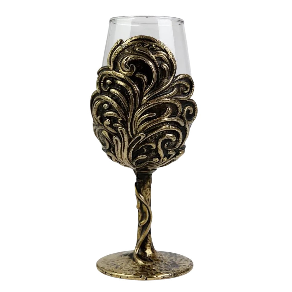 Set of 2/Set of 4 - Intricate Leaf/Ambi Design Wine Glasses-6