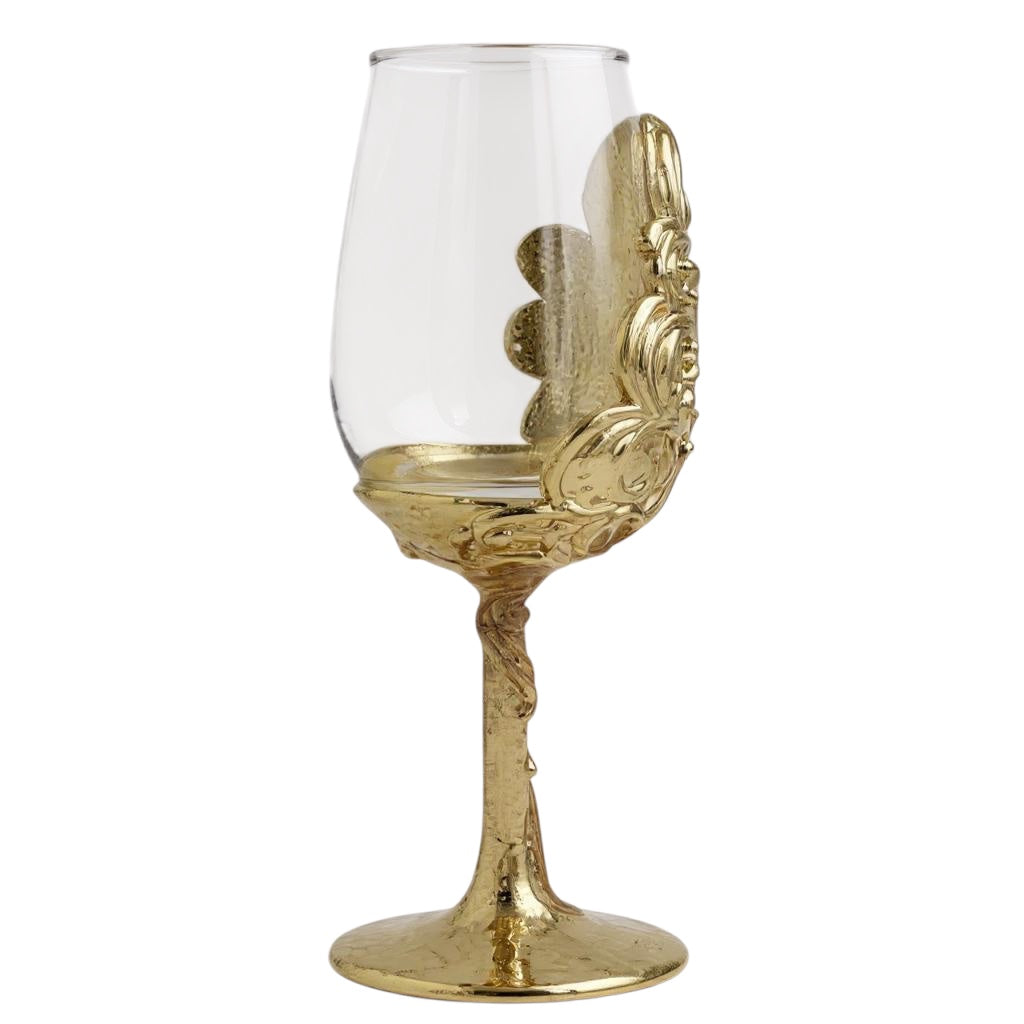 Set of 2/Set of 4 - Intricate Leaf/Ambi Design Wine Glasses-4