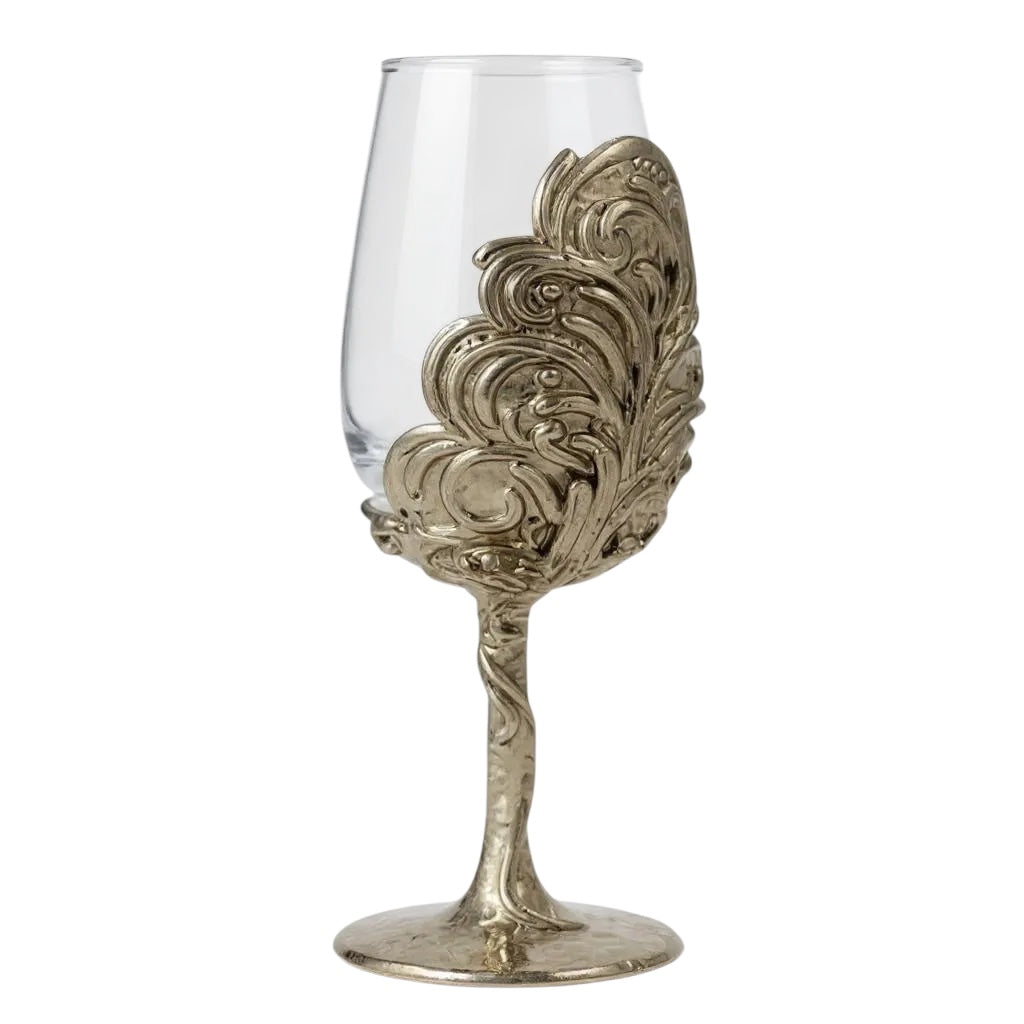 Set of 2/Set of 4 - Intricate Leaf/Ambi Design Wine Glasses-5