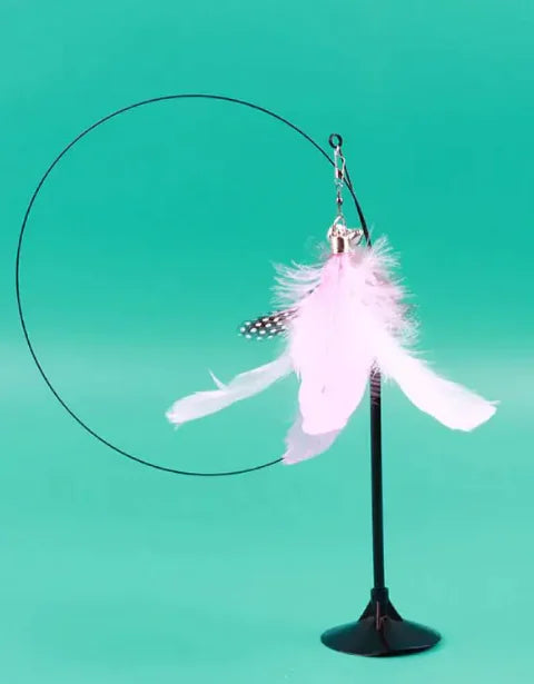 Removable Long Rod Cat Teaser with Suction Cup (Single)