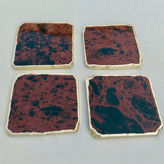Mahogany Glass - Set of 4 Large Coasters/Personalised Momentos-0