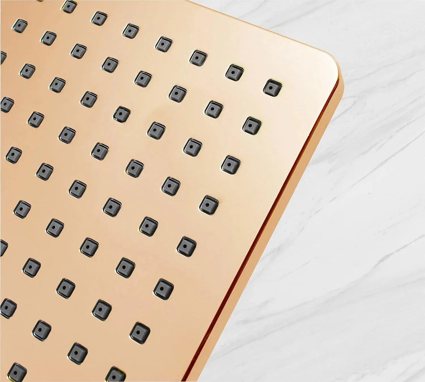 Fossa 6 Inch Rainfall Shower Head Fixed Shower Head 304 Stainless Steel Rain Showers Overhead Wall Mounted, (Copper)-4