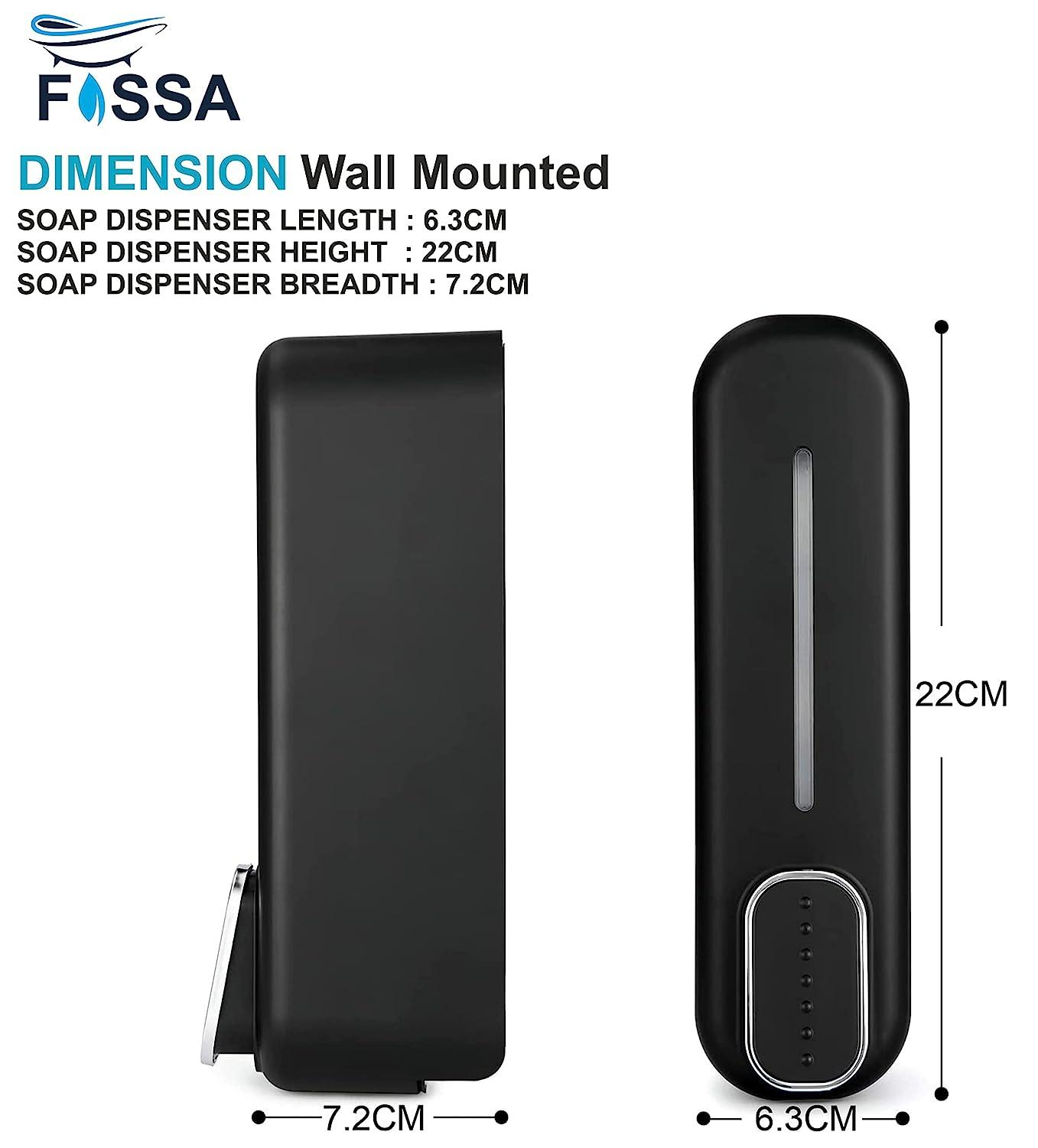 Fossa Wall-Mount Soap Dispenser 350ml – Manual Dispenser for Soap, Shampoo, Hand Cleanser, Shower Gel – Durable Bathroom Accessory SD-002-1
