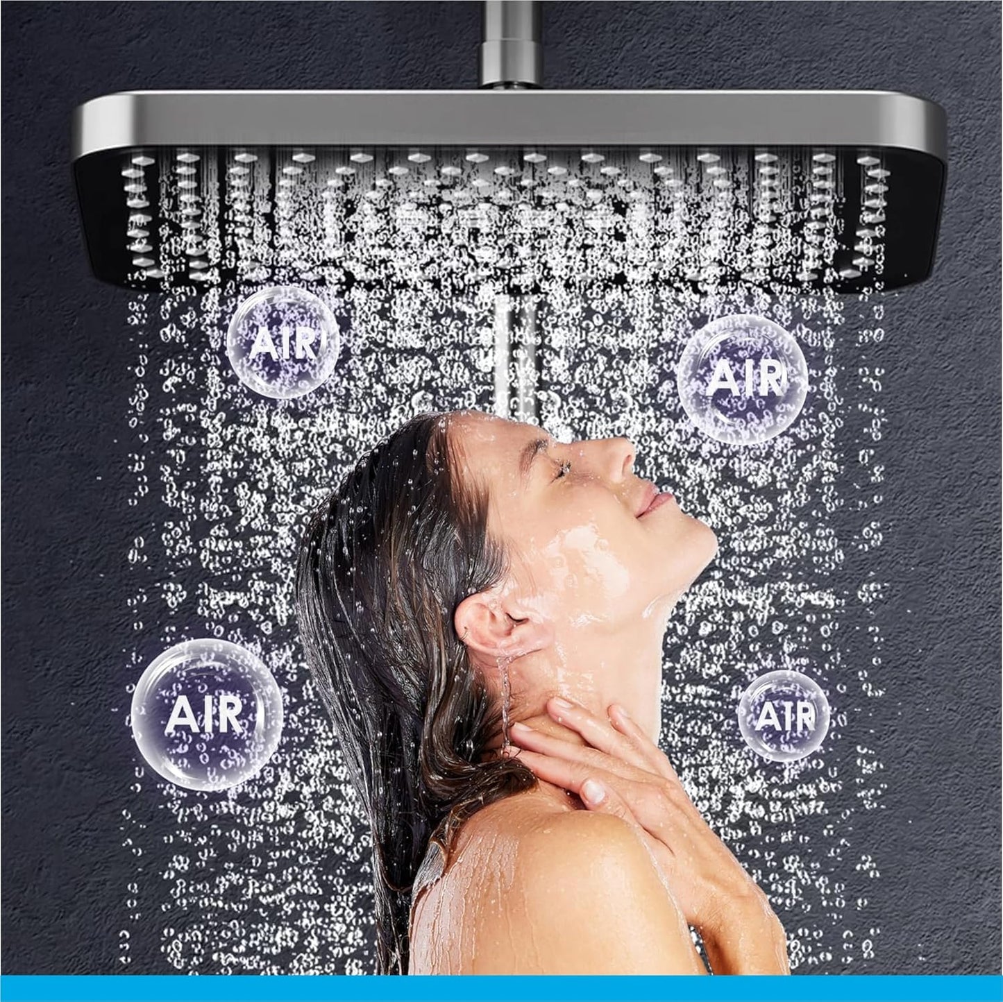 Fossa Spark Shower System with Thermostat Shower Set Wall Piano Button Shower Set Height Adjustable Rain Shower Set with Shower Fitting, 12 Inch Shower Head, Hand Shower, Bidet Spray, Gun (Grey) ( Heavy Weight )-4