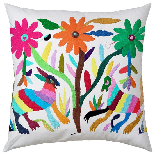 Set of 4 | Mexican Decorative Cushion Covers | Otomi Design Covers | Cotton Linen Fabric | Embroidered | With OR Without Insert-0