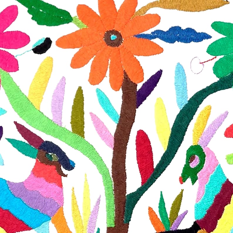 Set of 4 | Mexican Decorative Cushion Covers | Otomi Design Covers | Cotton Linen Fabric | Embroidered | With OR Without Insert-2