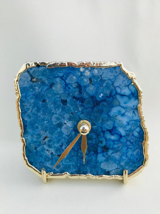Blue Agate Desk/Wall Clock/Personalised Momento-0