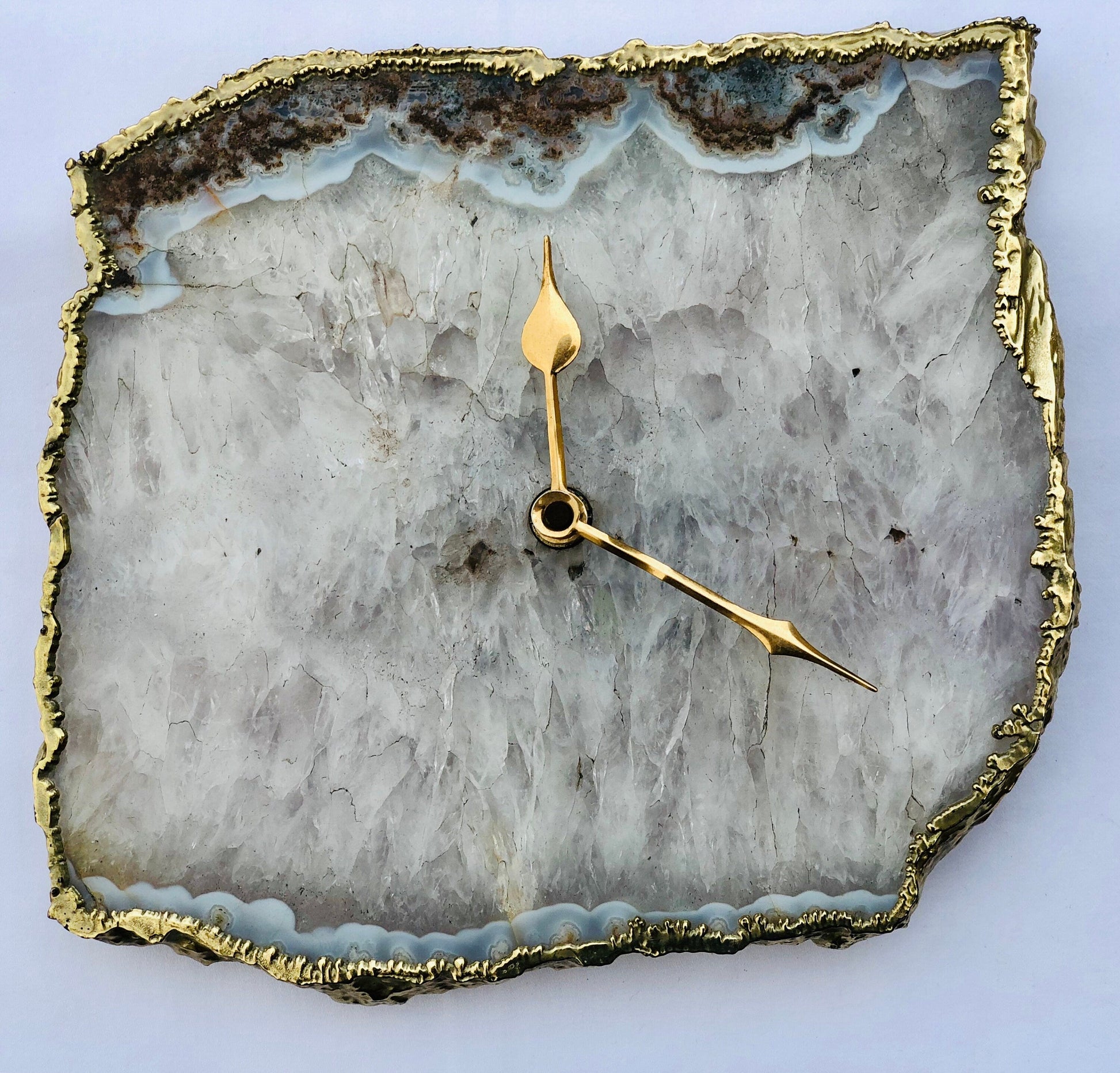 Grey Agate Large Wall/Desk Clock/Personalised Momento-2