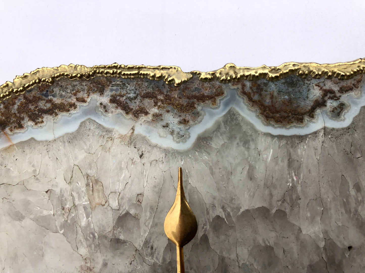 Grey Agate Large Wall/Desk Clock/Personalised Momento-3