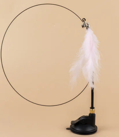 Removable Long Rod Cat Teaser with Suction Cup (Single)