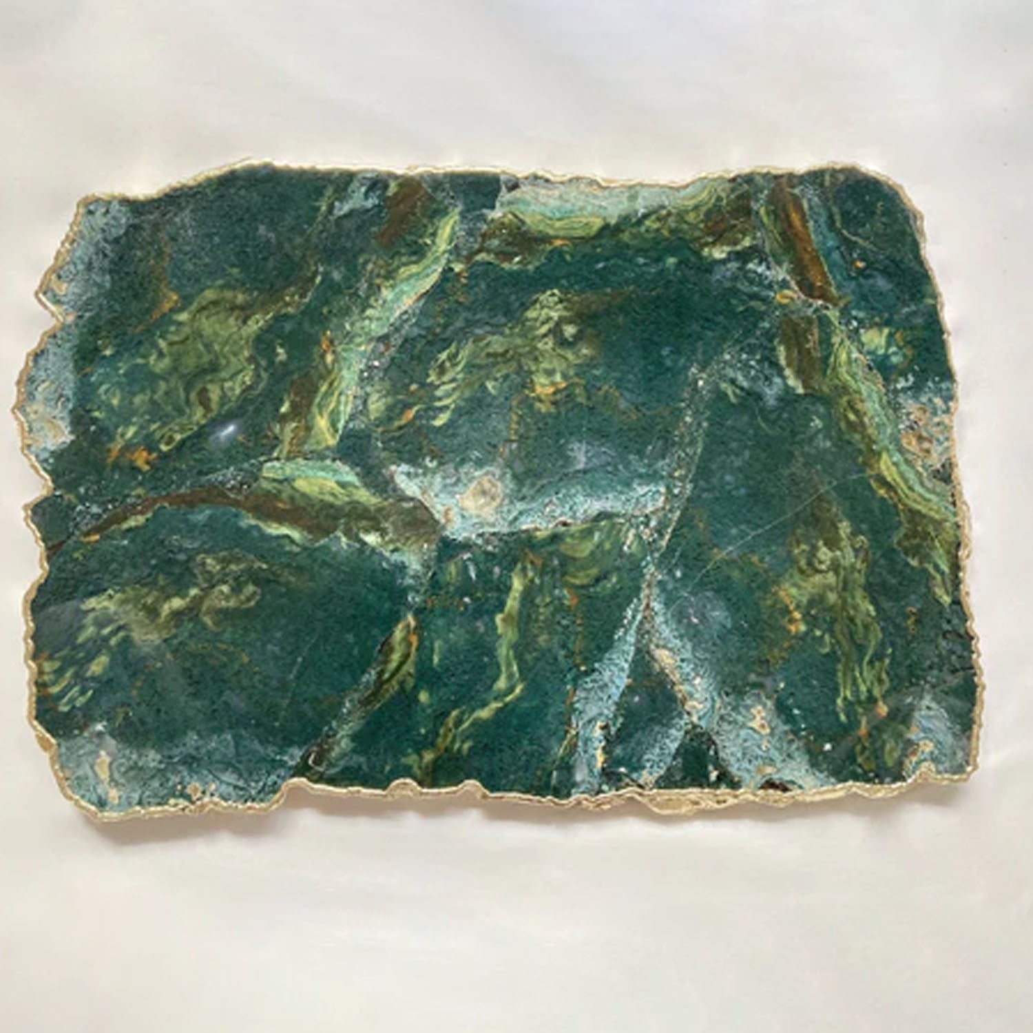 Large Green Agate Cheese Platter/Tray/Personalised Momentos/Sign Boards - 10"x15"-0