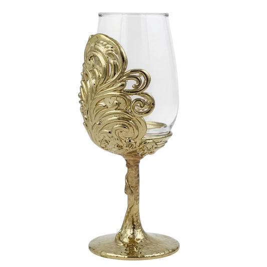 Set of 2/Set of 4 - Intricate Leaf/Ambi Design Wine Glasses-0