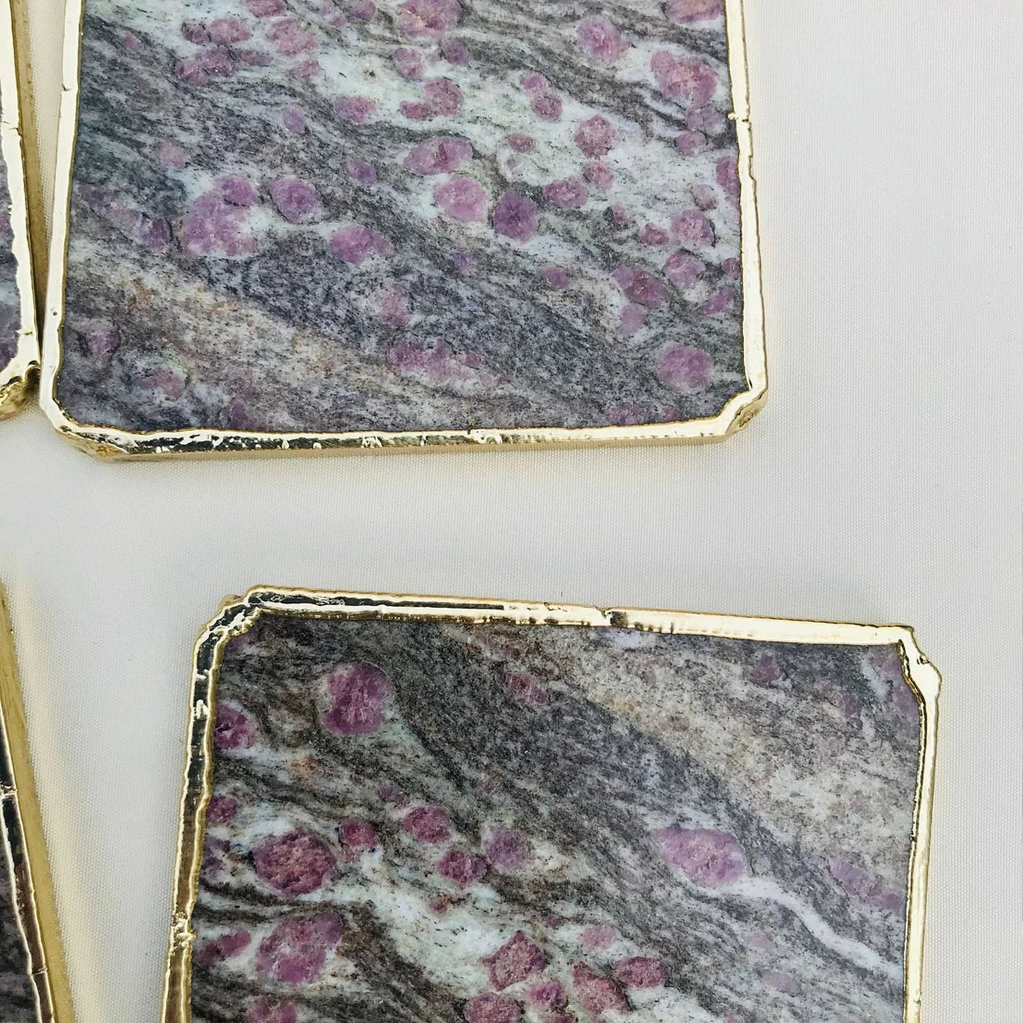 Lepidolite/Gemstone/Semi-precious stone/Agate - Set of 4 Large Coasters/Personalised Momentos-3