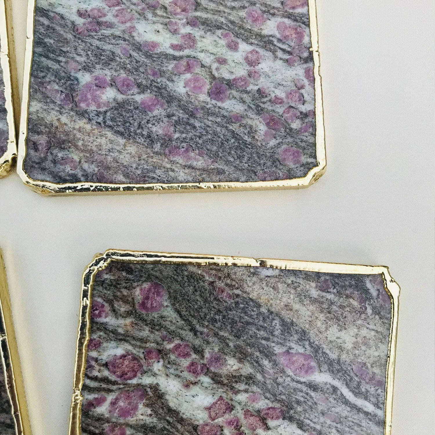 Lepidolite/Gemstone/Semi-precious stone/Agate - Set of 4 Large Coasters/Personalised Momentos-3