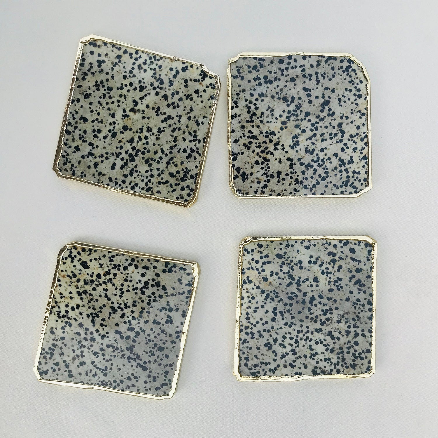 Dalmatian Jasper/Gemstone/Semi-precious stone/Agate - Set of 4 Large Coasters/Personalised Momentos-4