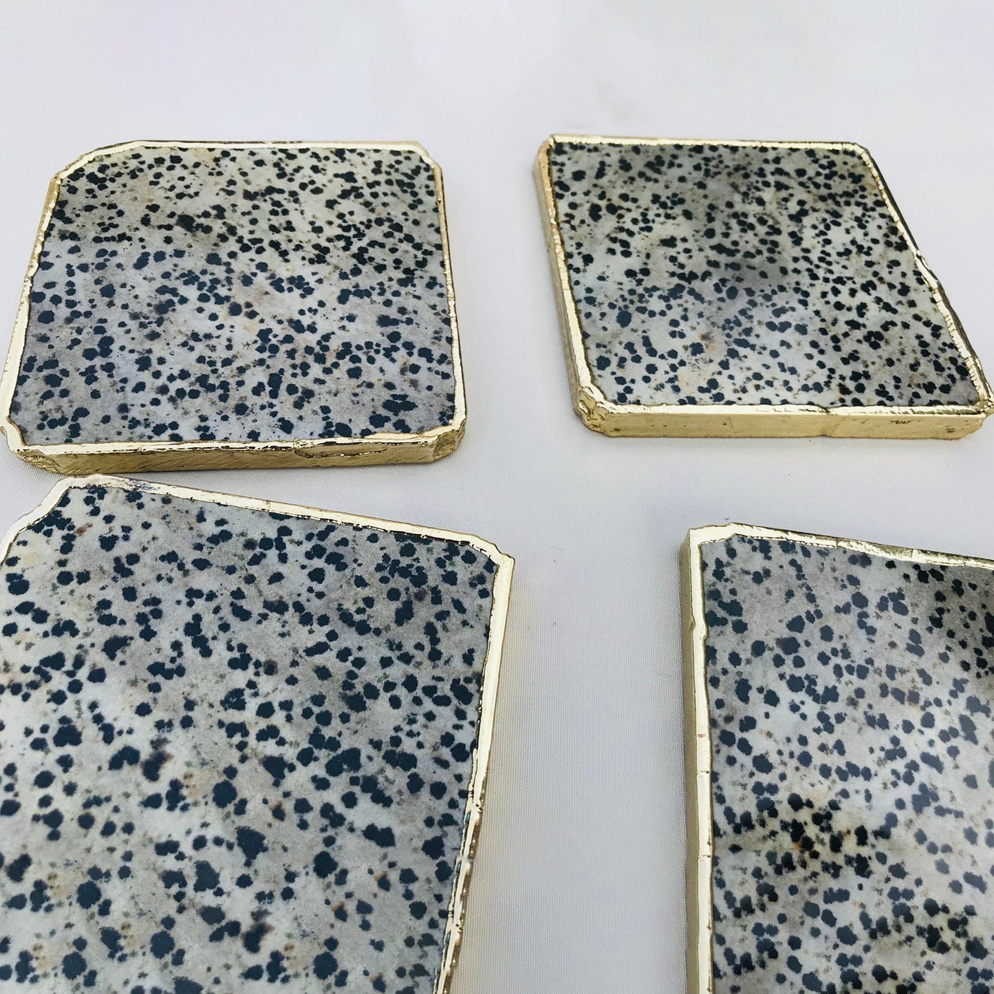 Dalmatian Jasper/Gemstone/Semi-precious stone/Agate - Set of 4 Large Coasters/Personalised Momentos-3
