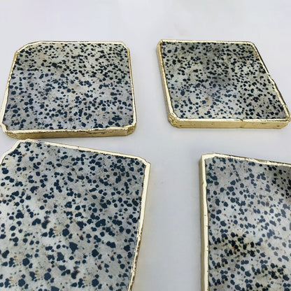 Dalmatian Jasper/Gemstone/Semi-precious stone/Agate - Set of 4 Large Coasters/Personalised Momentos-3