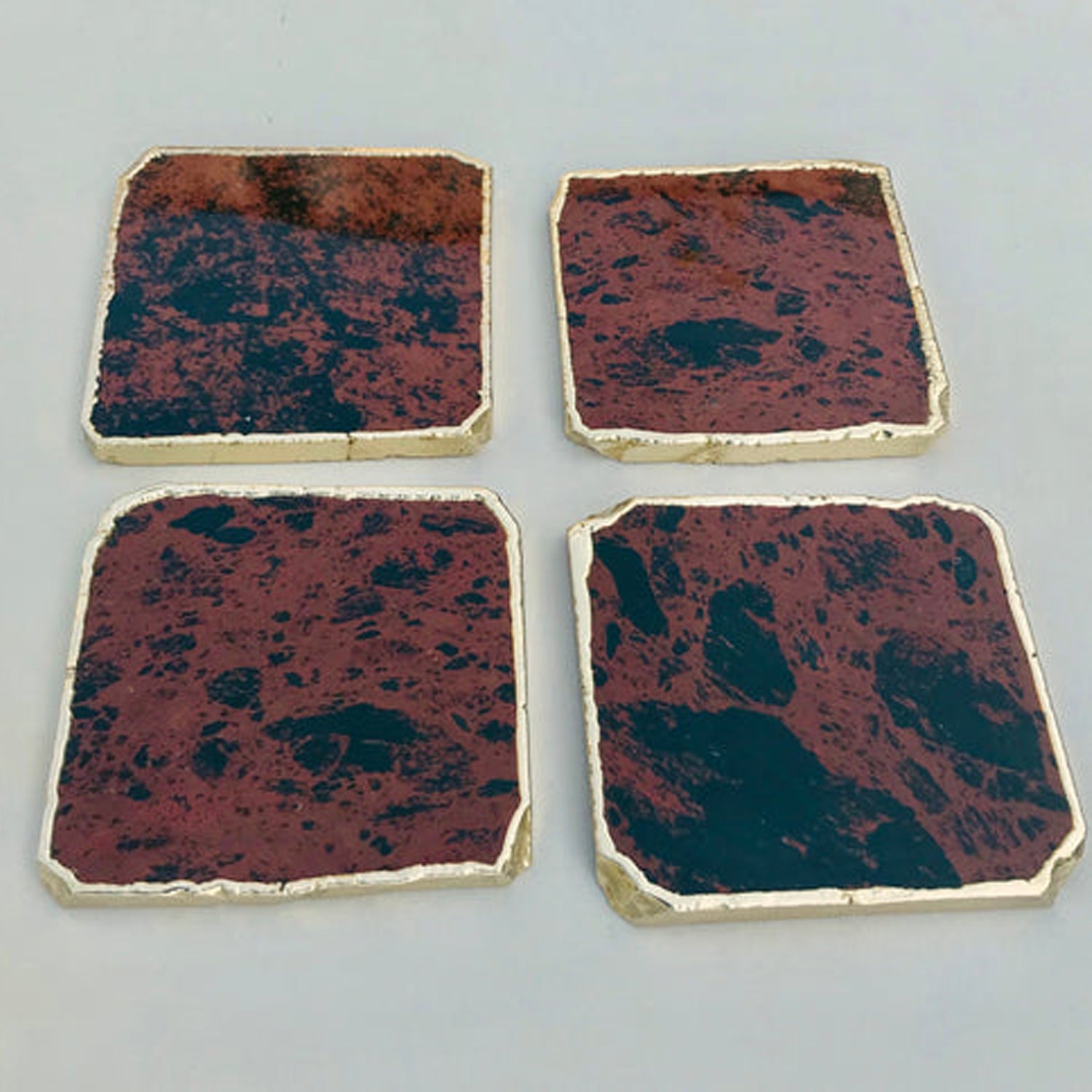 Mahogany Glass - Set of 4 Large Coasters/Personalised Momentos-0