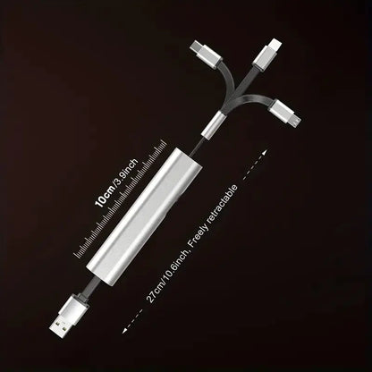 Portable Telescopic Data Cable - Type-C, Micro, Apple