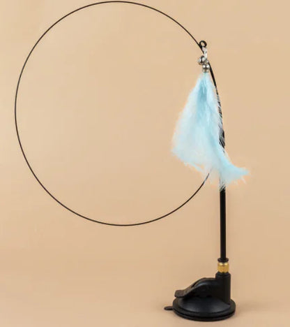 Removable Long Rod Cat Teaser with Suction Cup (Single)