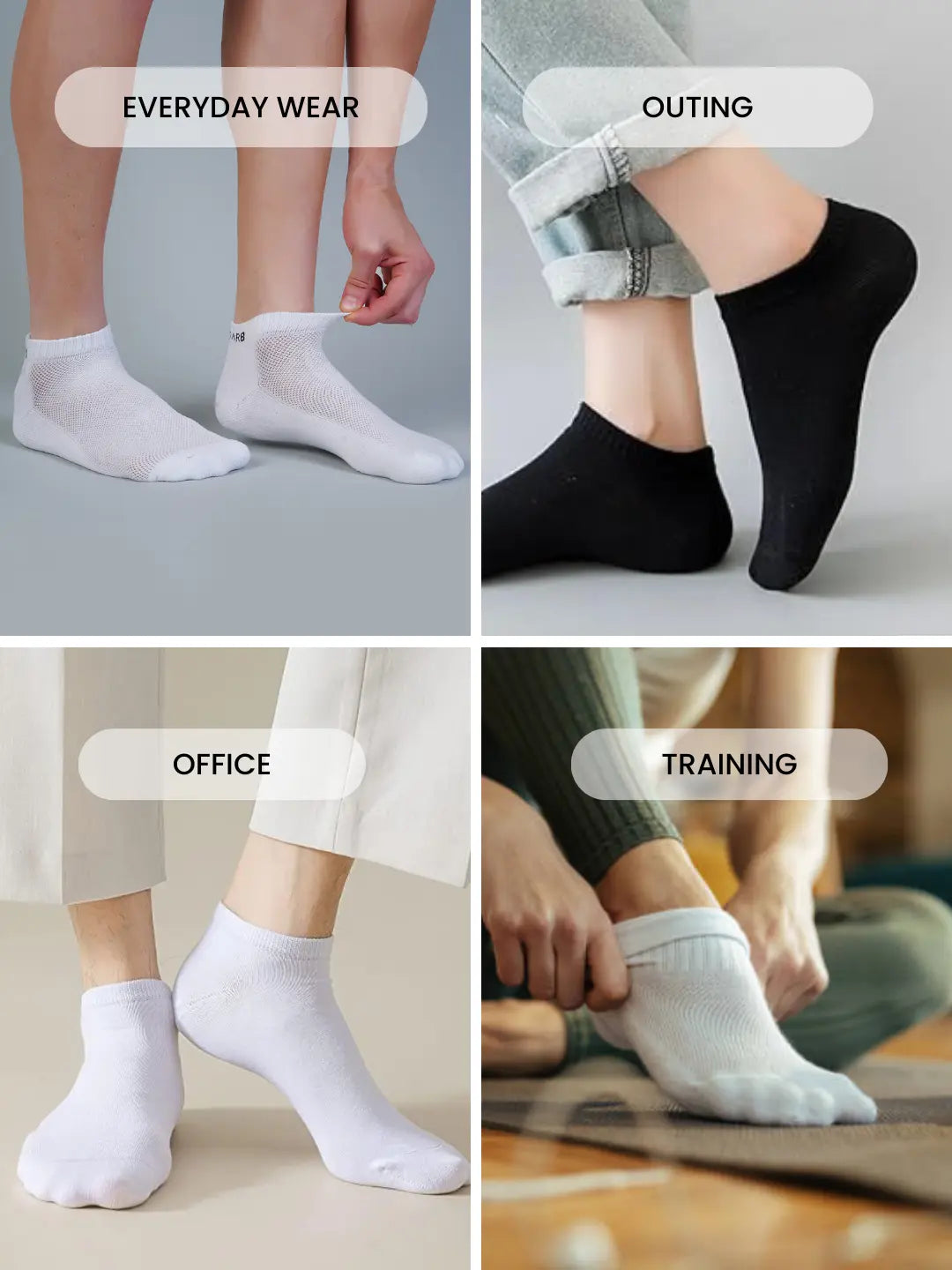 Low Ankle Socks for Men and Women Pack of 3 Pairs-8