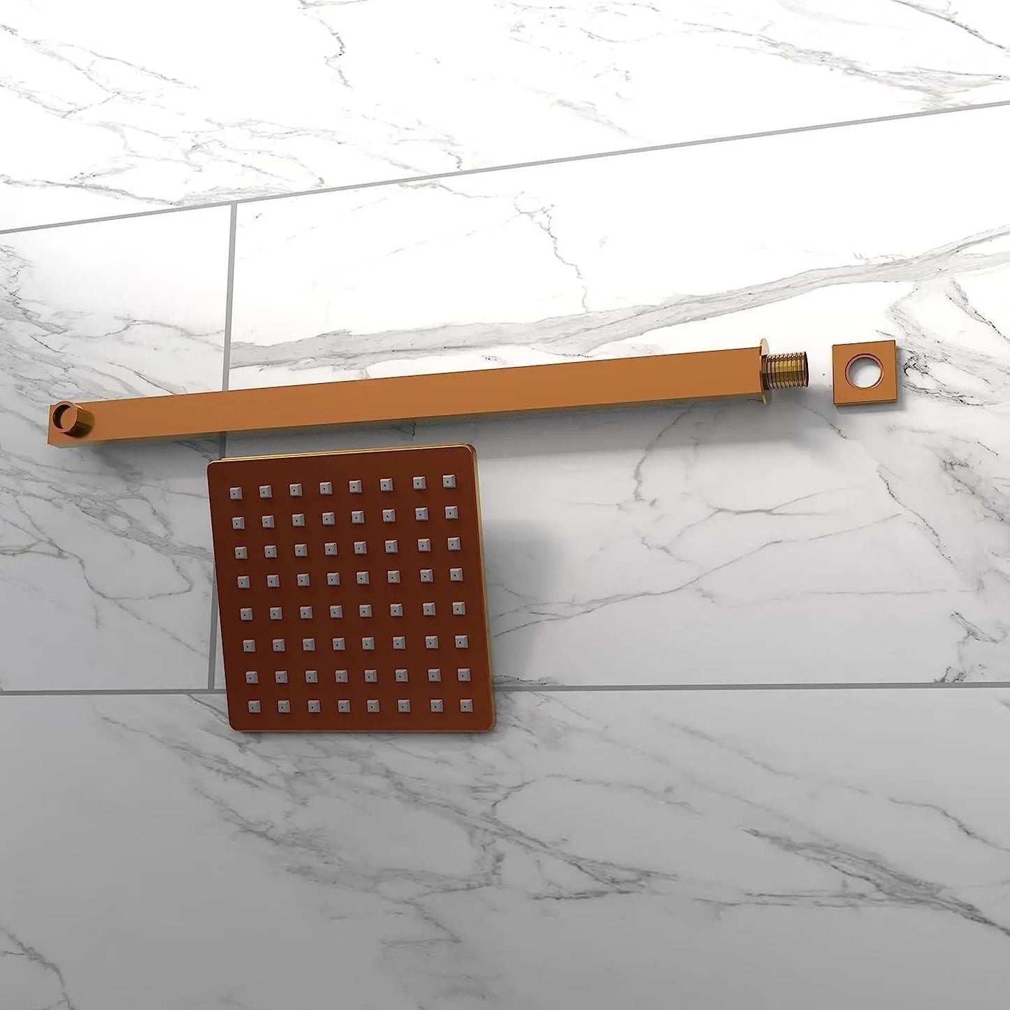 Fossa 6 Inch Rainfall Shower Head Fixed Shower Head 304 Stainless Steel Rain Showers Overhead Wall Mounted, (Copper)-2