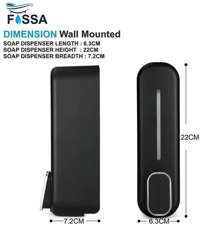 Fossa Wall-Mount Soap Dispenser 350ml – Manual Dispenser for Soap, Shampoo, Hand Cleanser, Shower Gel – Durable Bathroom Accessory SD-002-1