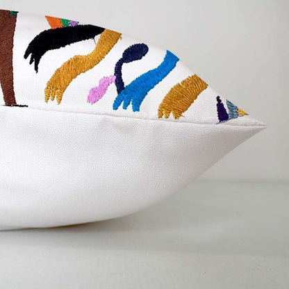 Set of 4 | Mexican Decorative Cushion Covers | Otomi Design Covers | Cotton Linen Fabric | Embroidered | With OR Without Insert-1