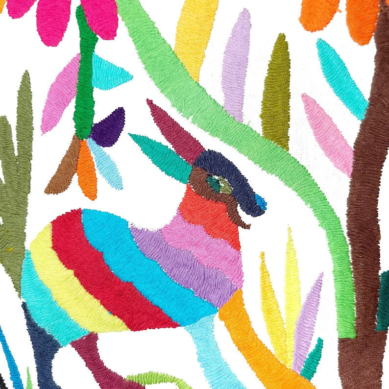 Set of 4 | Mexican Decorative Cushion Covers | Otomi Design Covers | Cotton Linen Fabric | Embroidered | With OR Without Insert-3