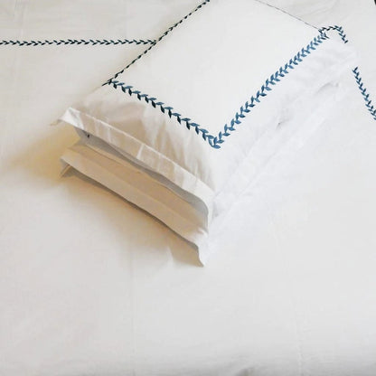 Willow Leaves - Pure Linen Embroidered Edge Duvet Cover Sets-8