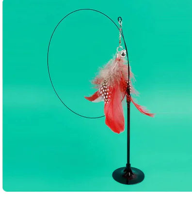 Removable Long Rod Cat Teaser with Suction Cup (Single)